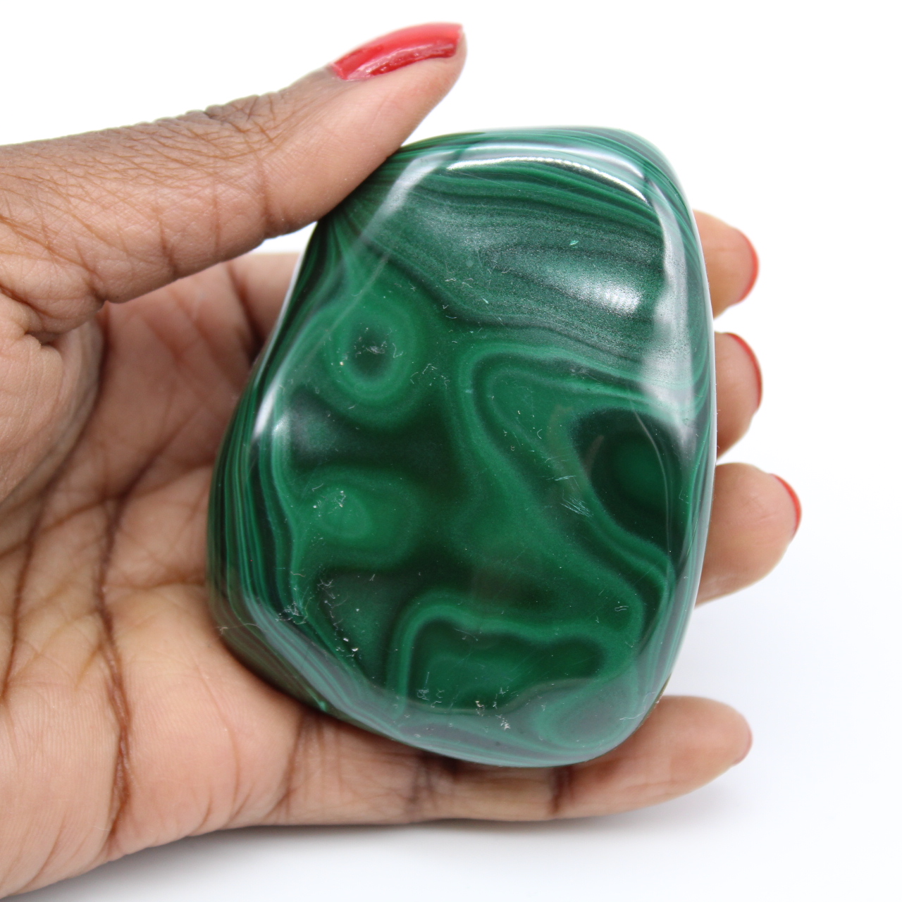 Blocco di malachite lucidato