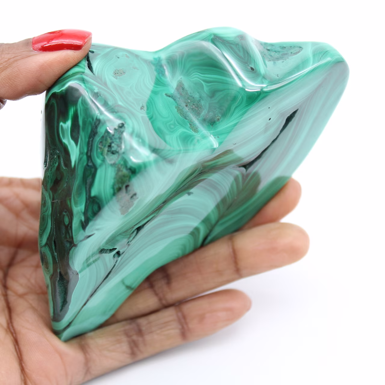 Blocco di malachite lucidato