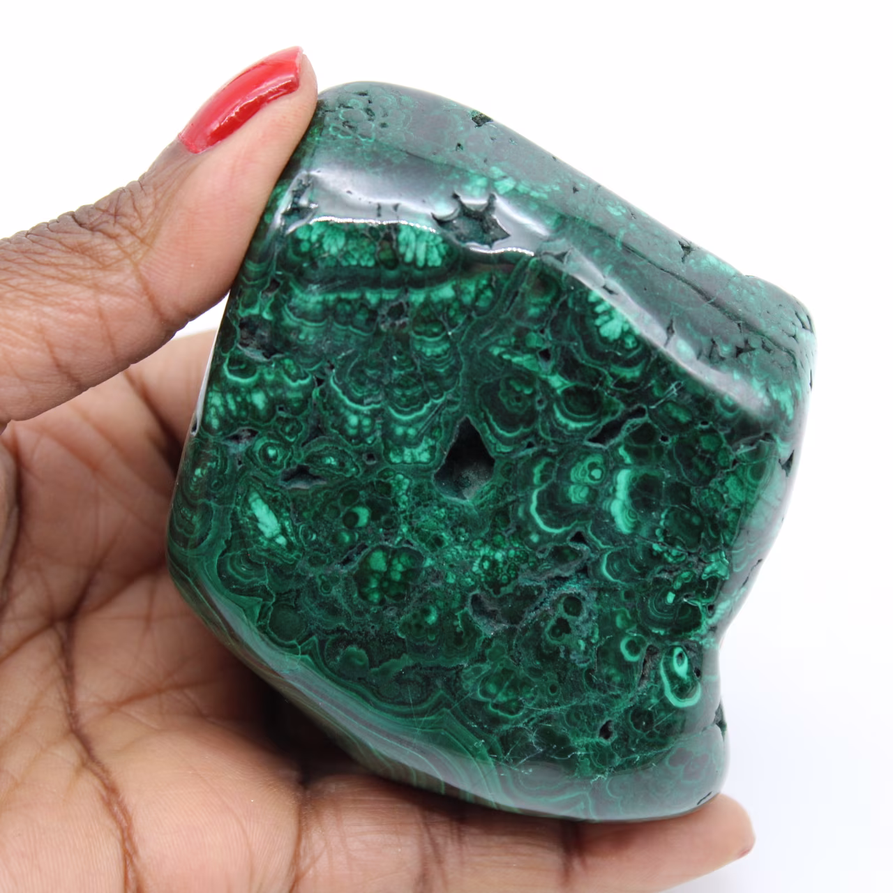 Blocco di malachite lucidato