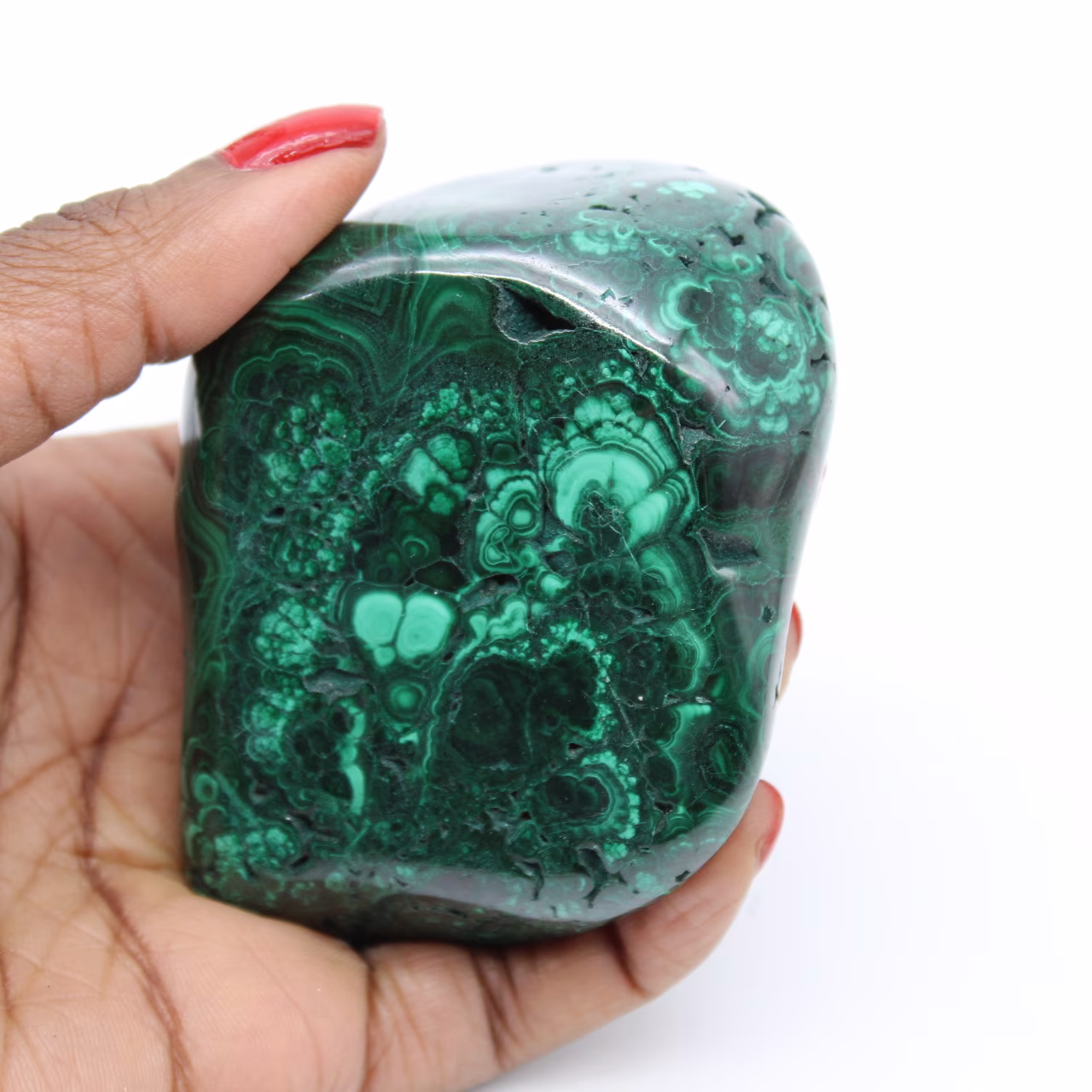Blocco di malachite lucidato