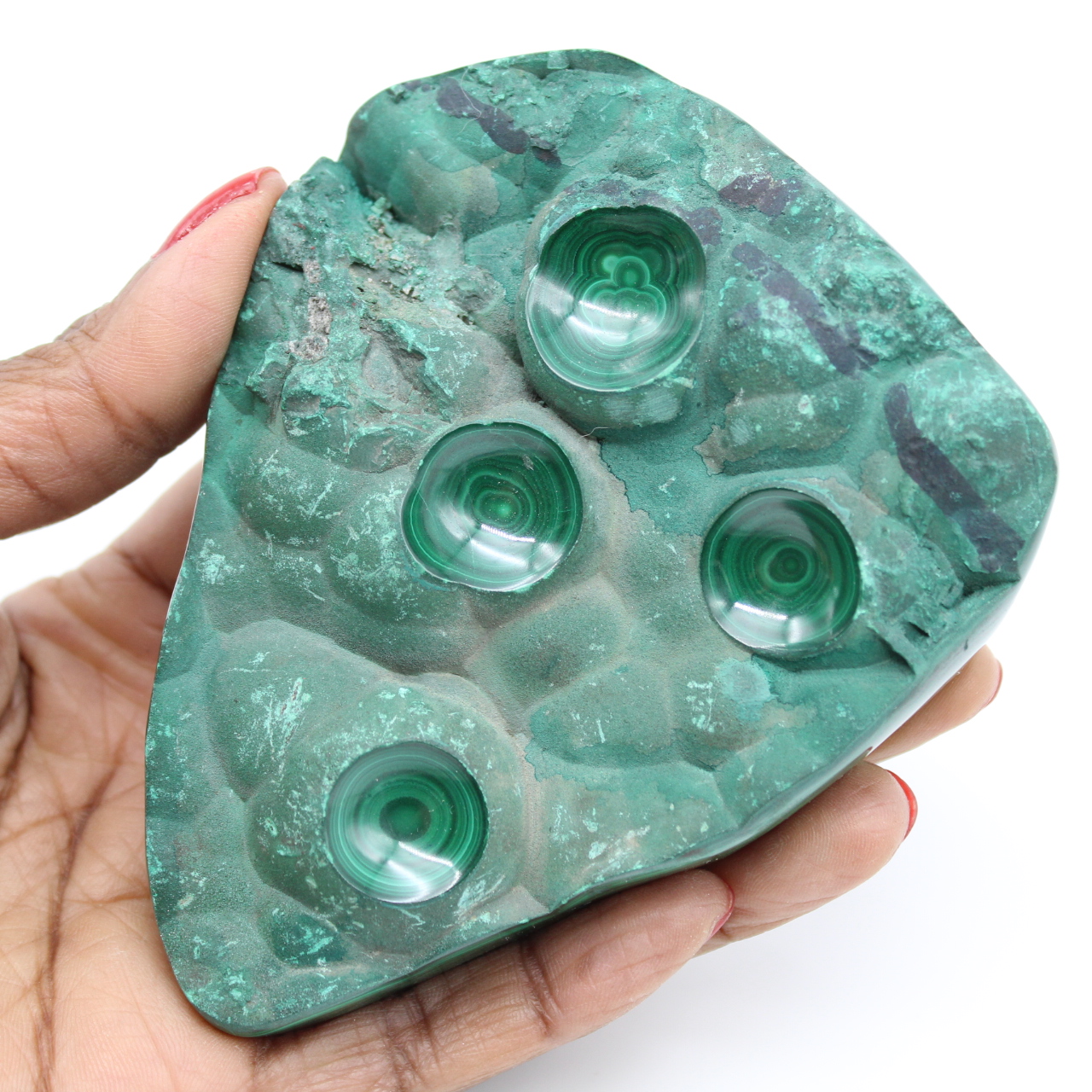 Blocco di malachite semilucido