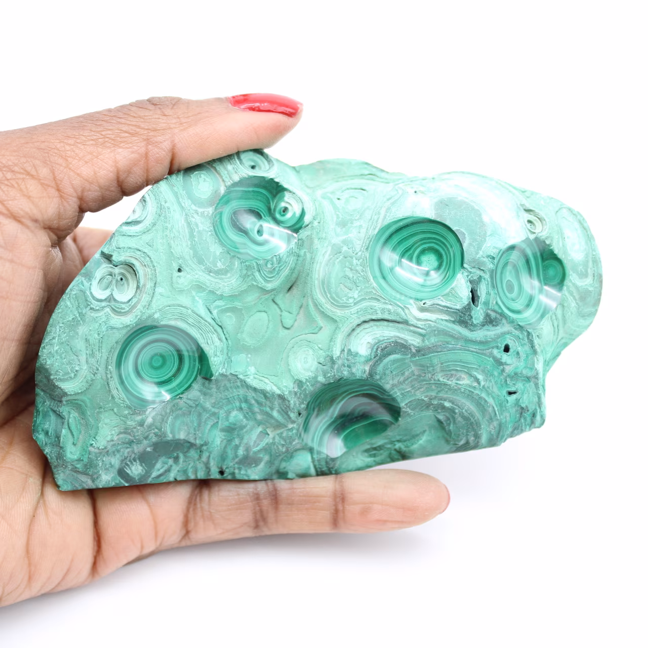 Blocco di malachite semilucido