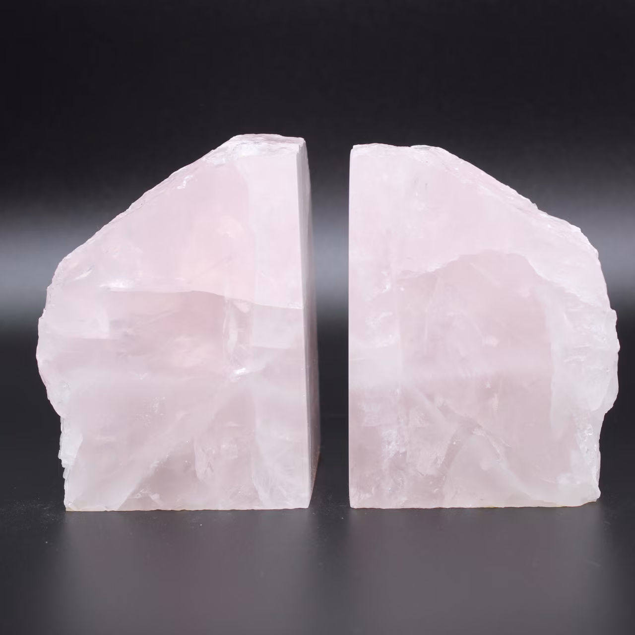 Fermalibri quarzo rosa 2 pezzi