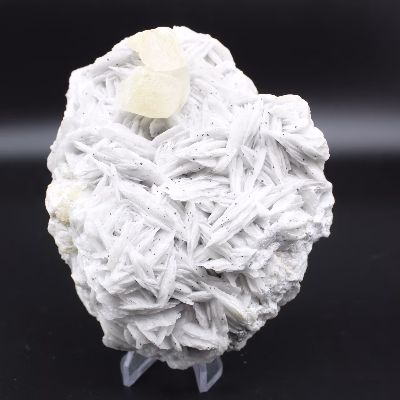 Cristalli di calcite gialla su barite bianca