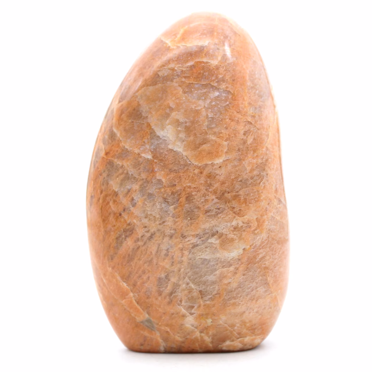 Blocco di pietra di luna rosa microline naturale lucido