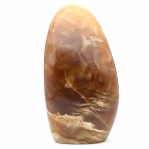 Blocco di calcite naturale lucidato al miele