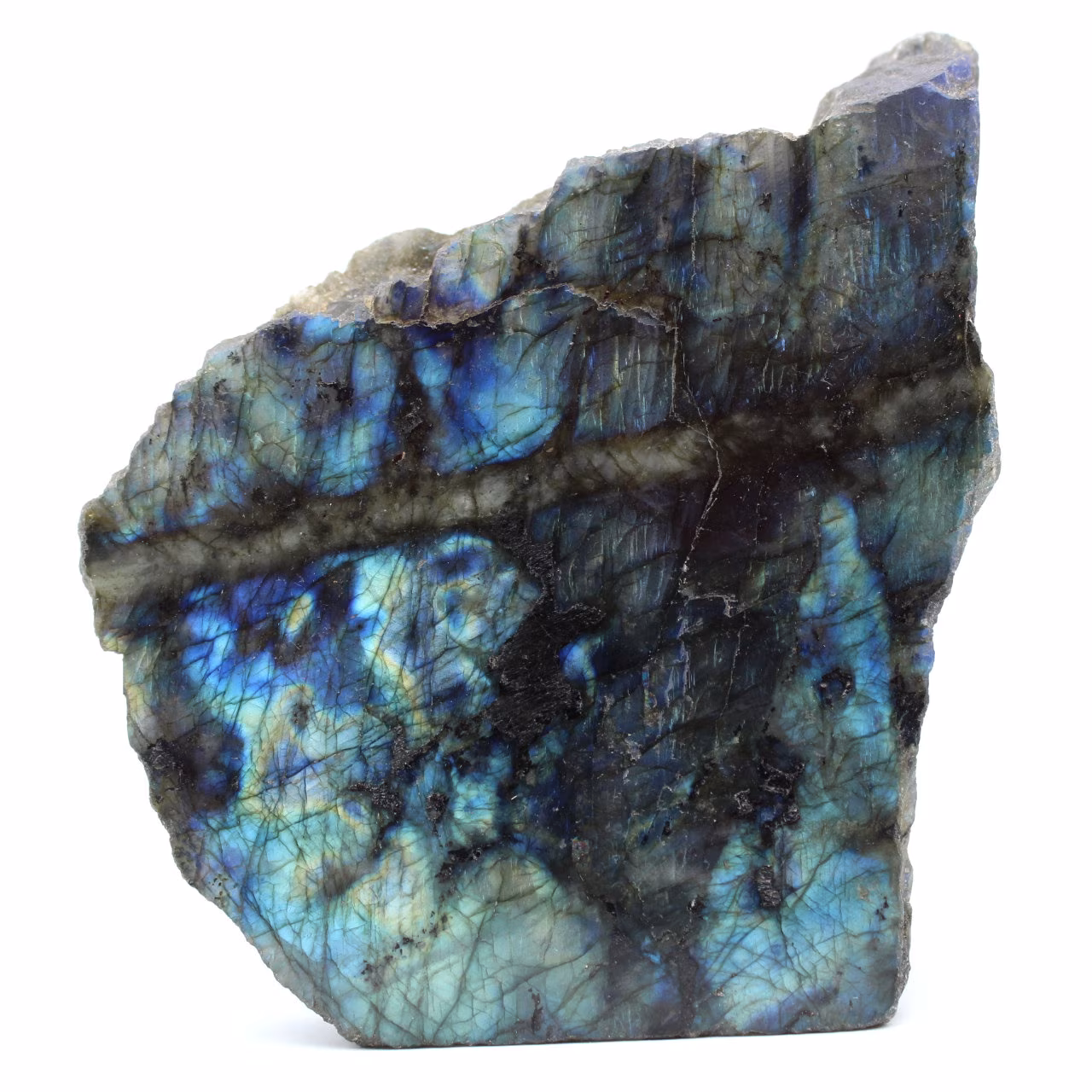Pietra Labradorite con una faccia levigata dal Madagascar