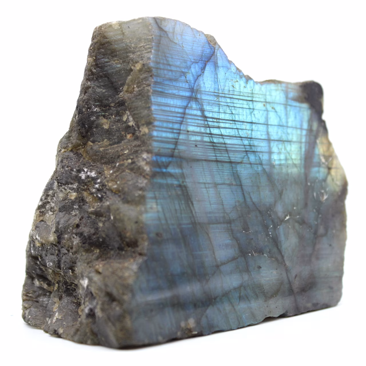 Labradorite un lato lucido naturale decorativo