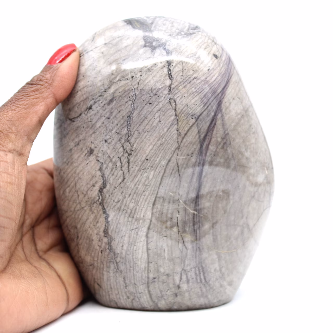 Diaspro a nastro grigio naturale per ornamento