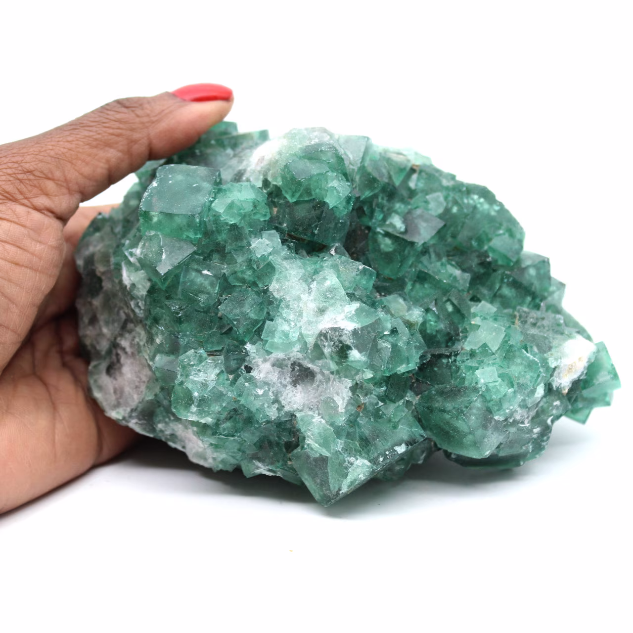 Cubi di fluorite verde su matrice
