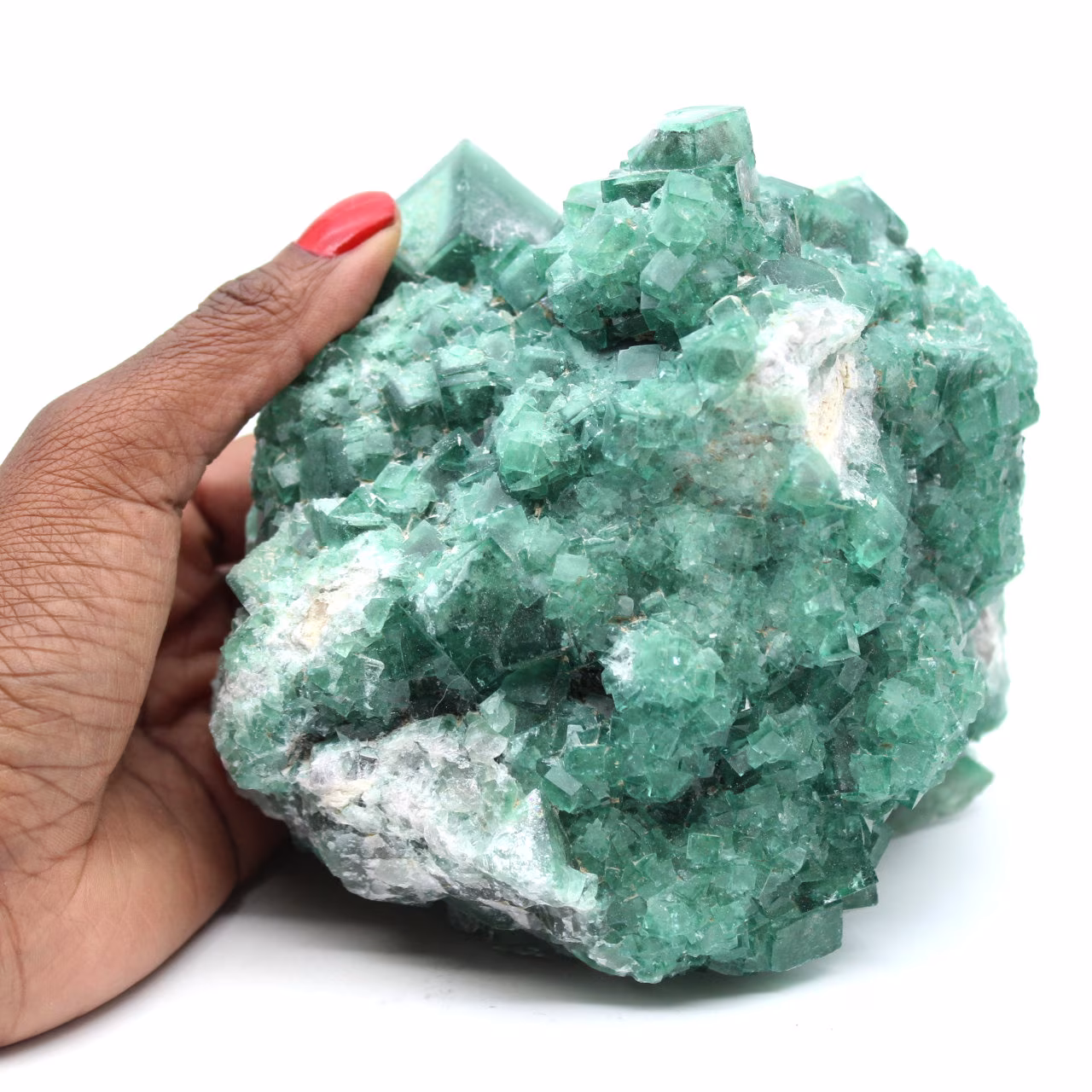 Cristalli cubici naturali di fluorite su matrice