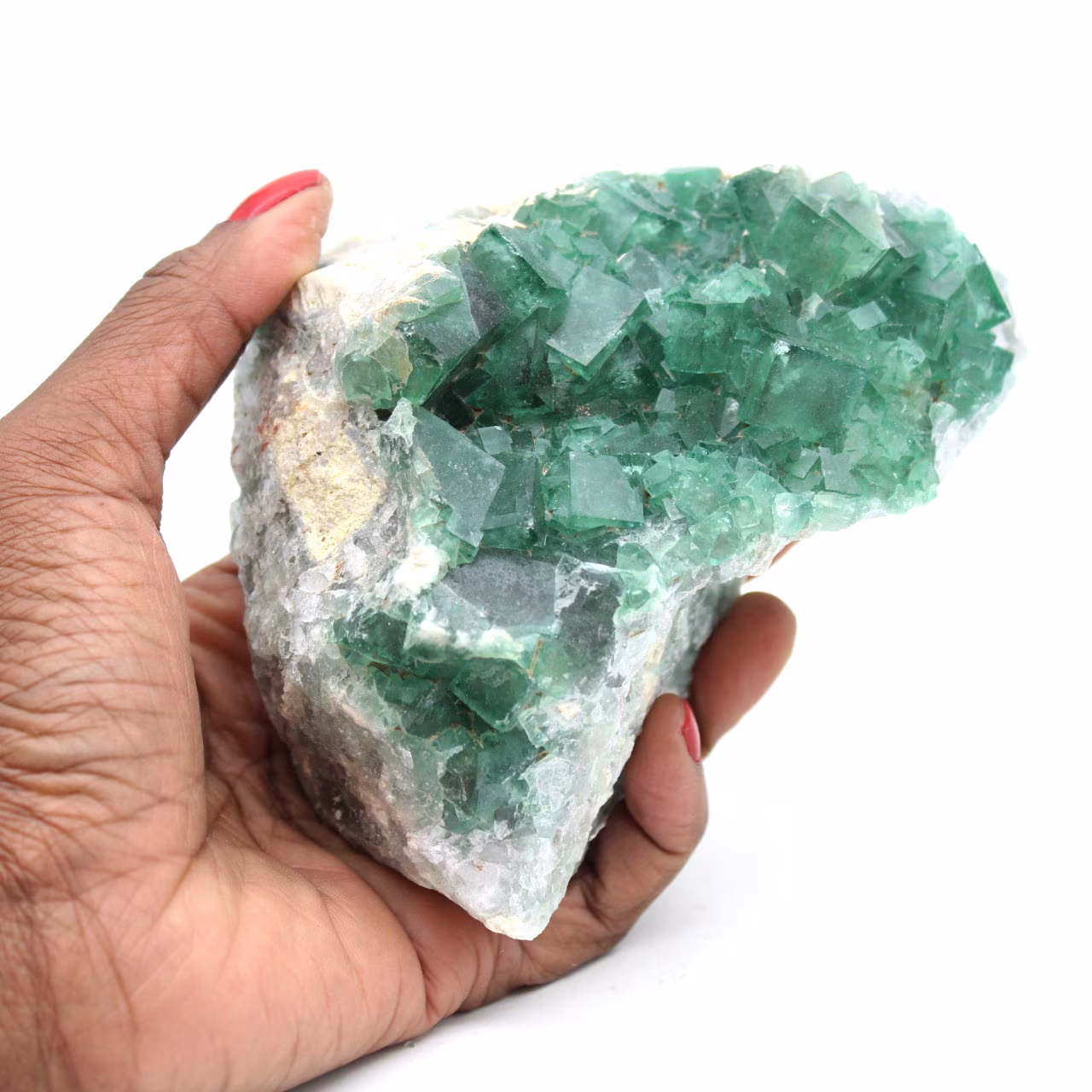 Fluorite naturale grezza su matrice