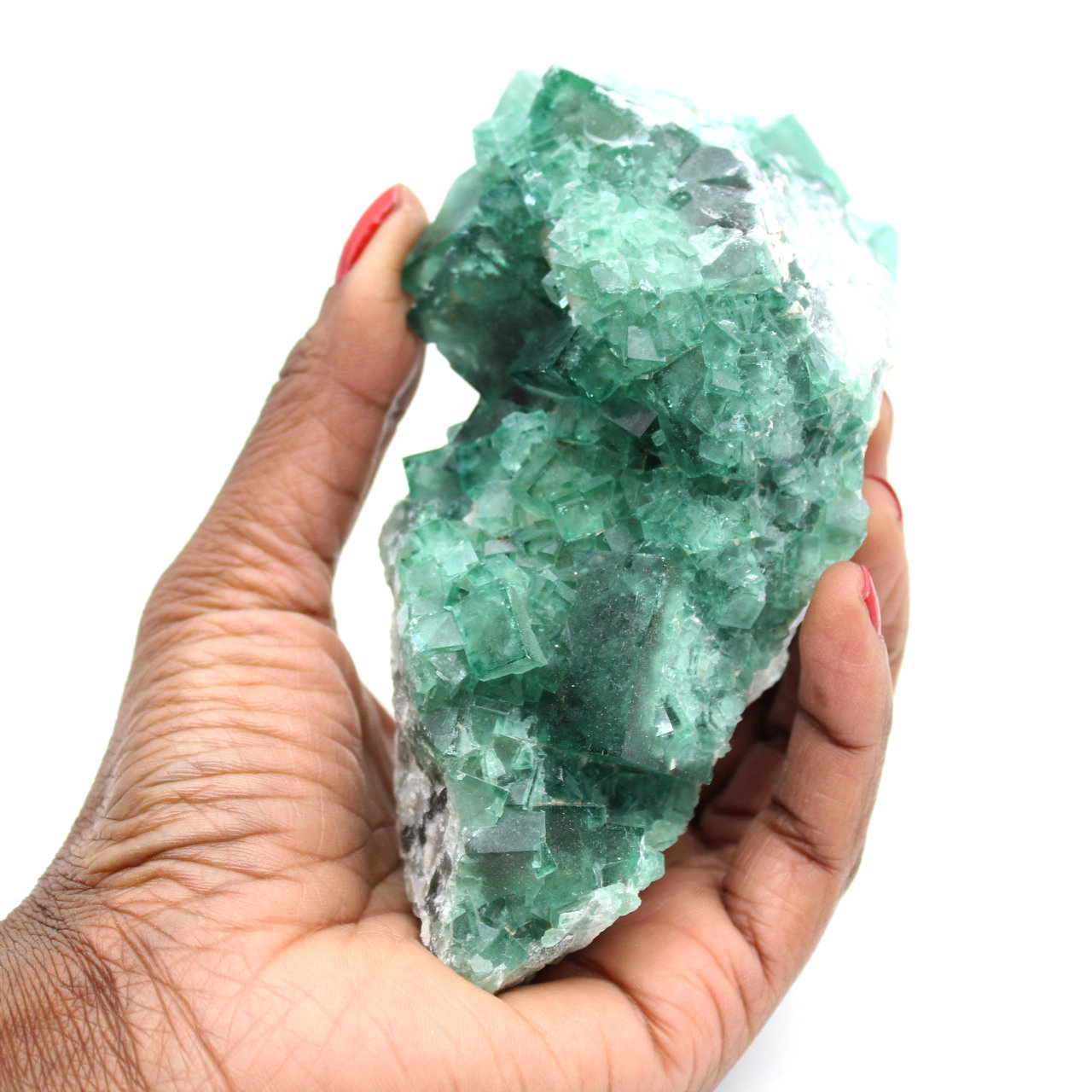 Cristalli cubici di fluorite su matrice