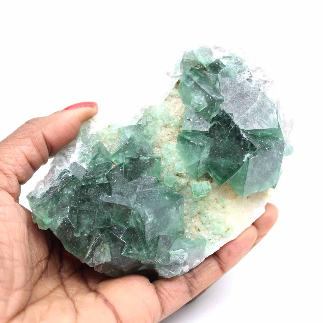 Cristallizzazione della fluorite verde del Madagascar