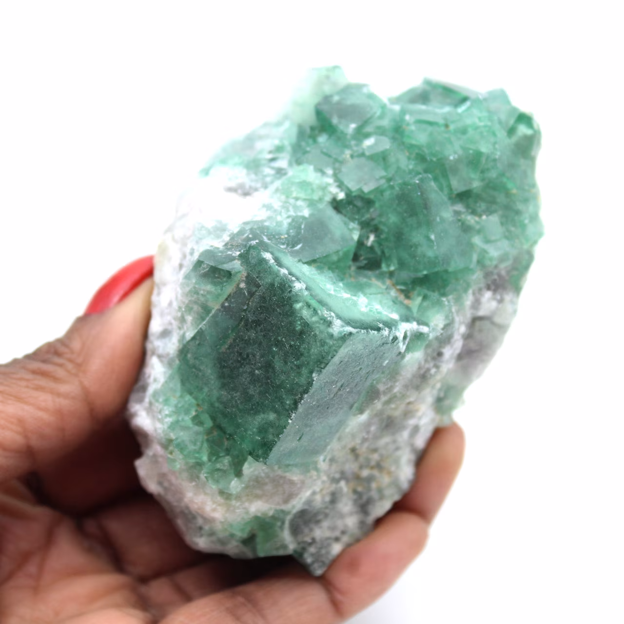 Fluorite naturale grezza su matrice