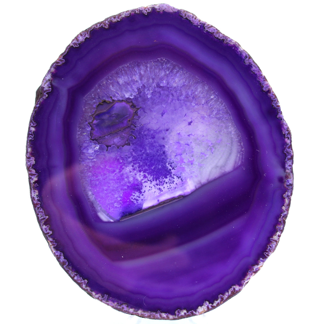 Fetta di agata viola decorativa
