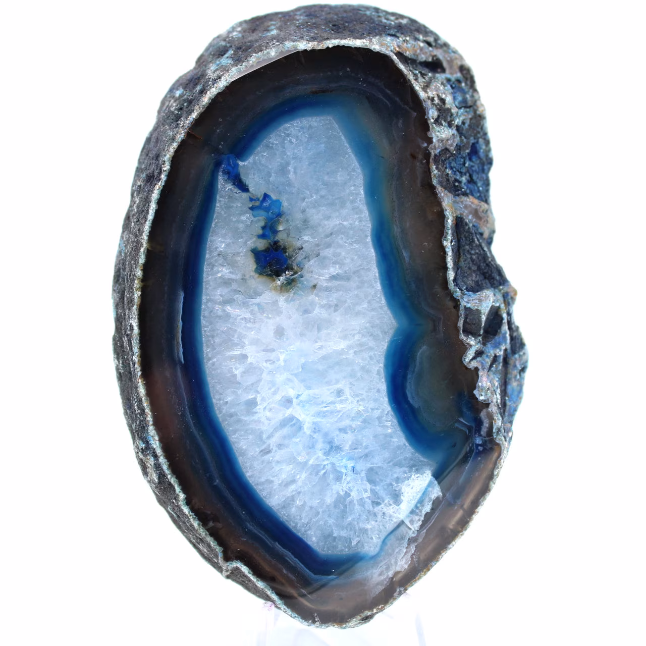 Fetta di agata blu minerale
