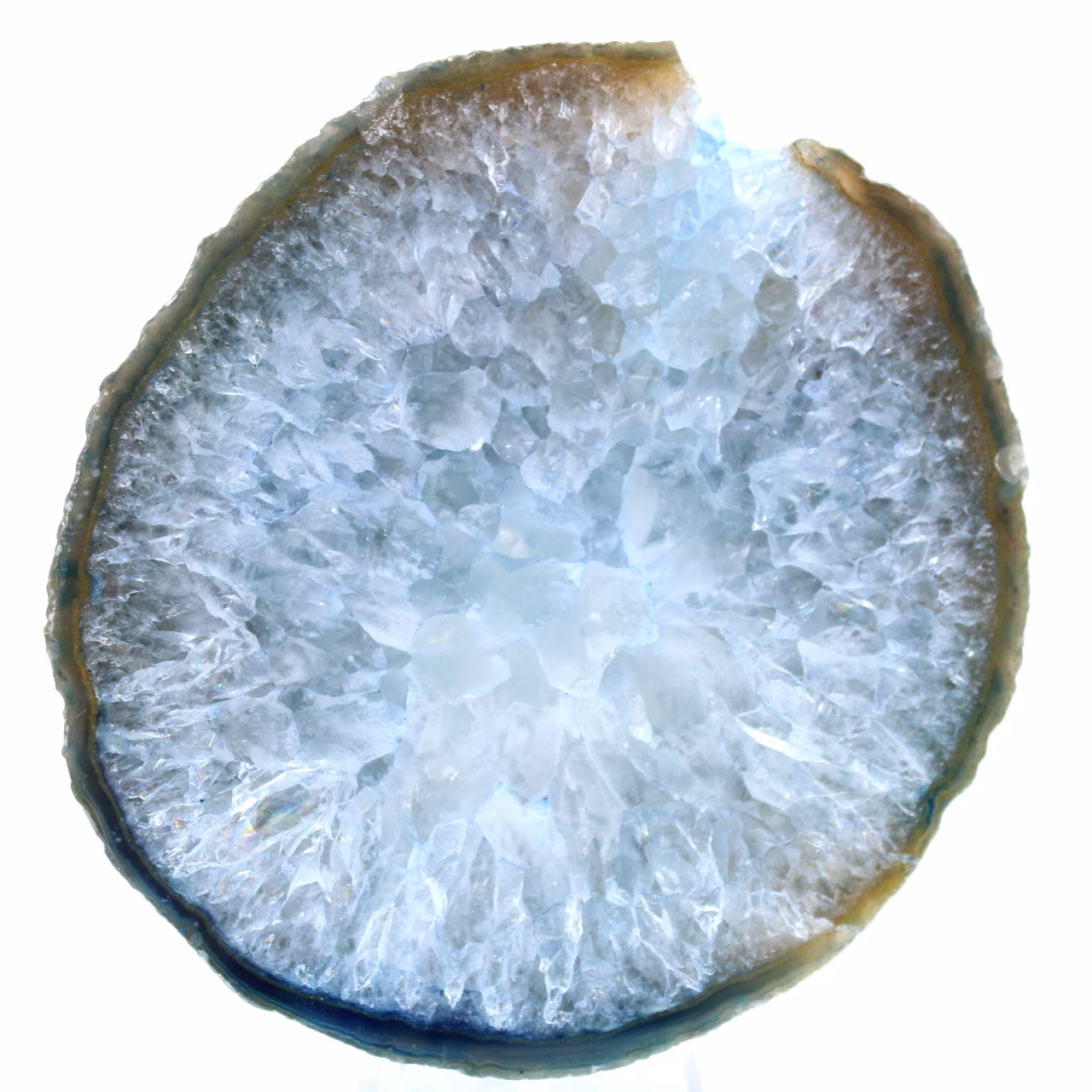 Fetta di agata blu ornamentale