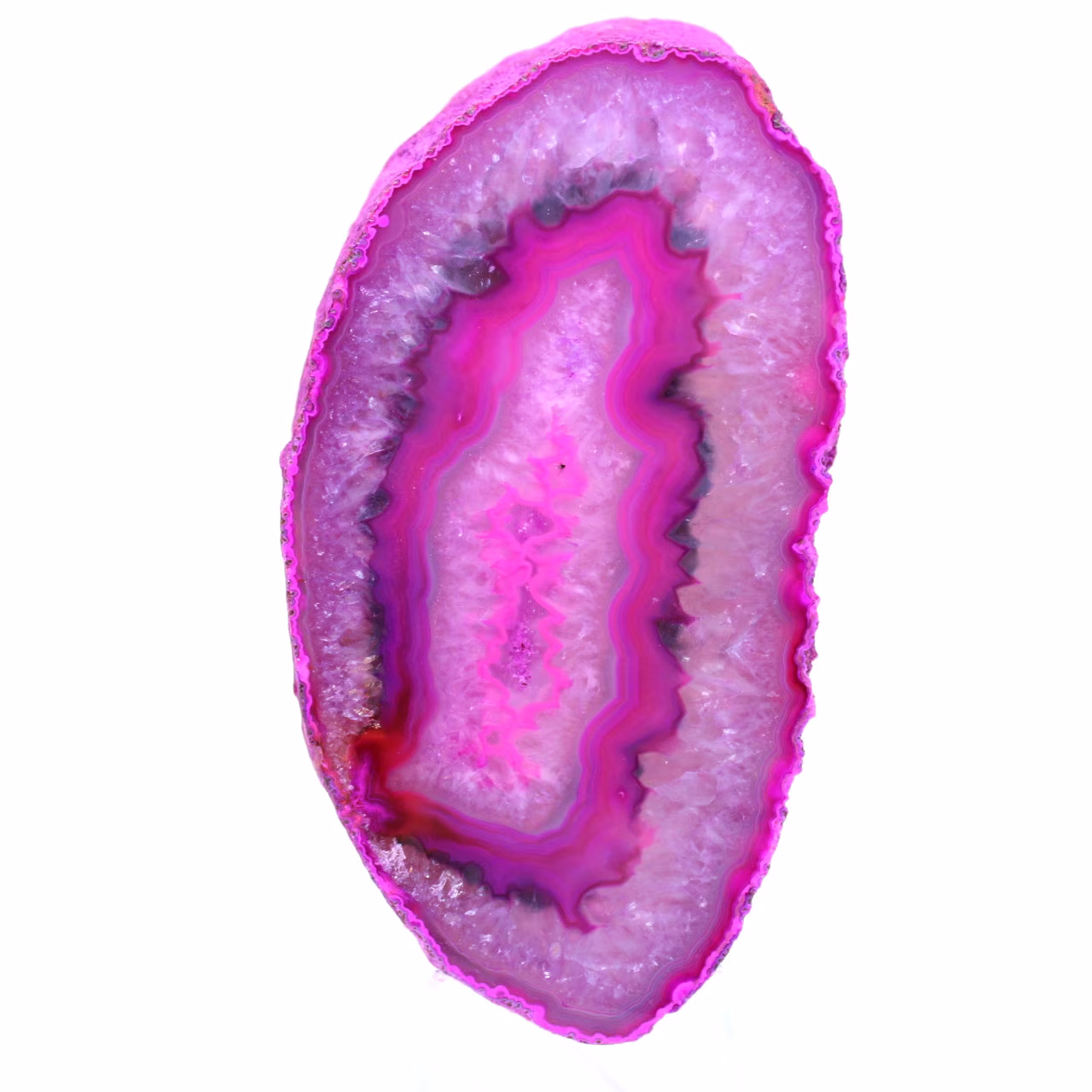 Fetta di agata rosa decorativa