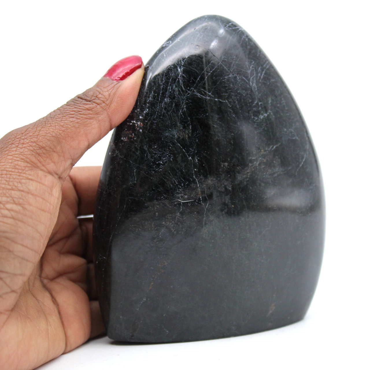 Blocco di tormalina nera naturale lucidata