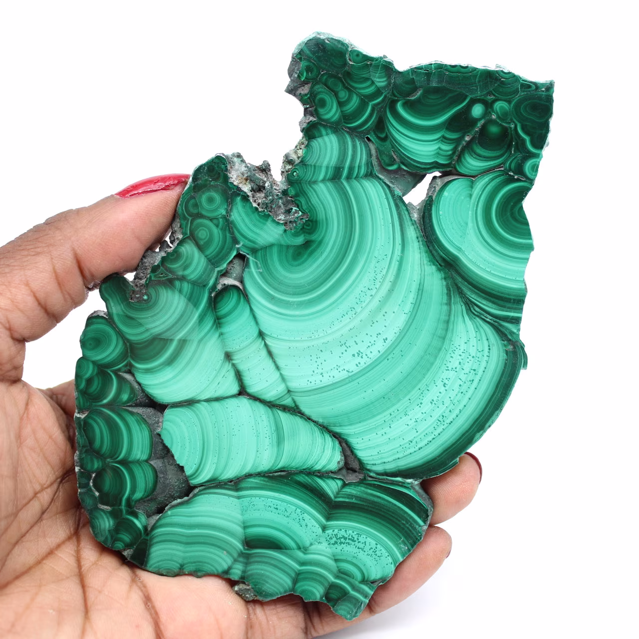 Polie naturale di malachite