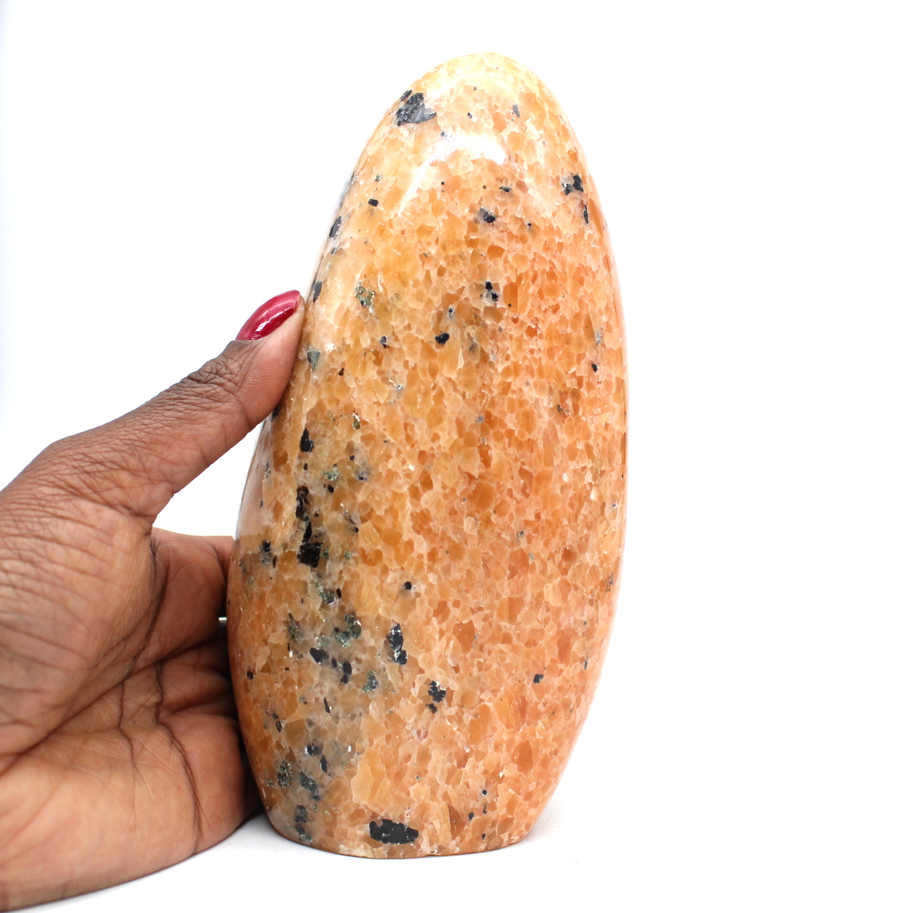 Calcite arancio lucida forma libera