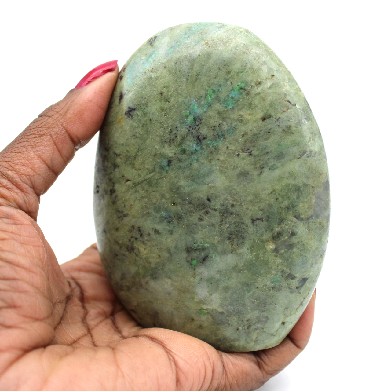 Pietra di feldspato verde lucido