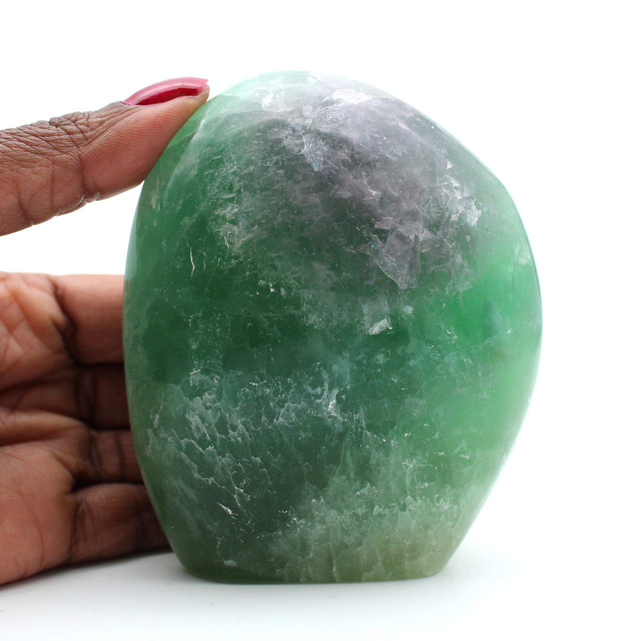 Pietra lucidata alla fluorite verde