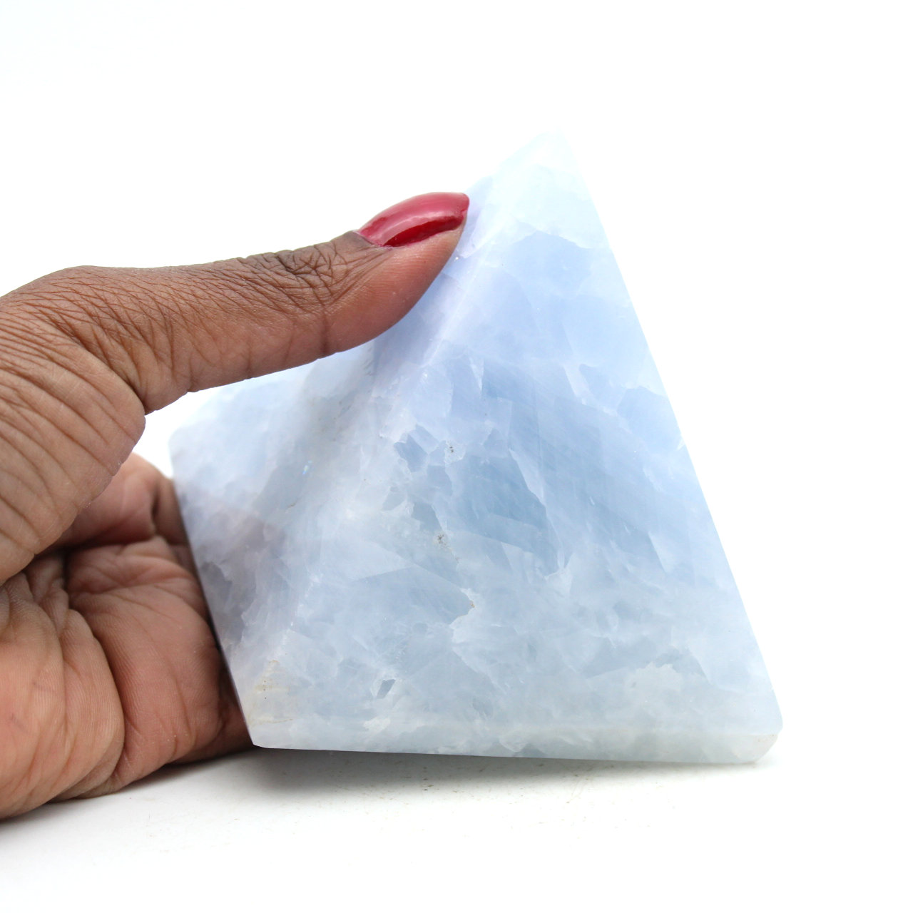 Piramide di calcite blu