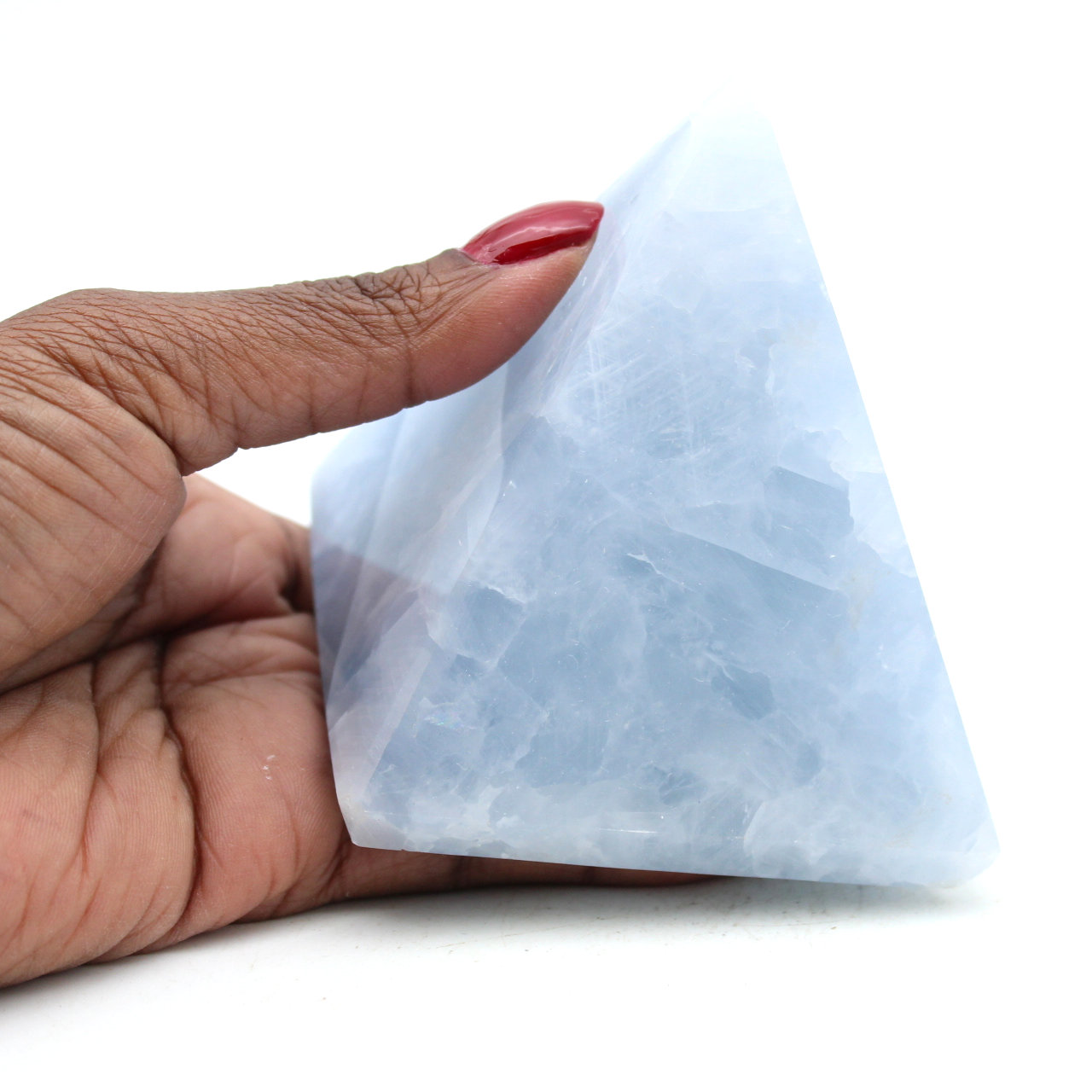 Piramide di calcite blu