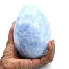 Uovo minerale di calcite blu - 0