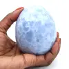 Uovo minerale di calcite blu - 0