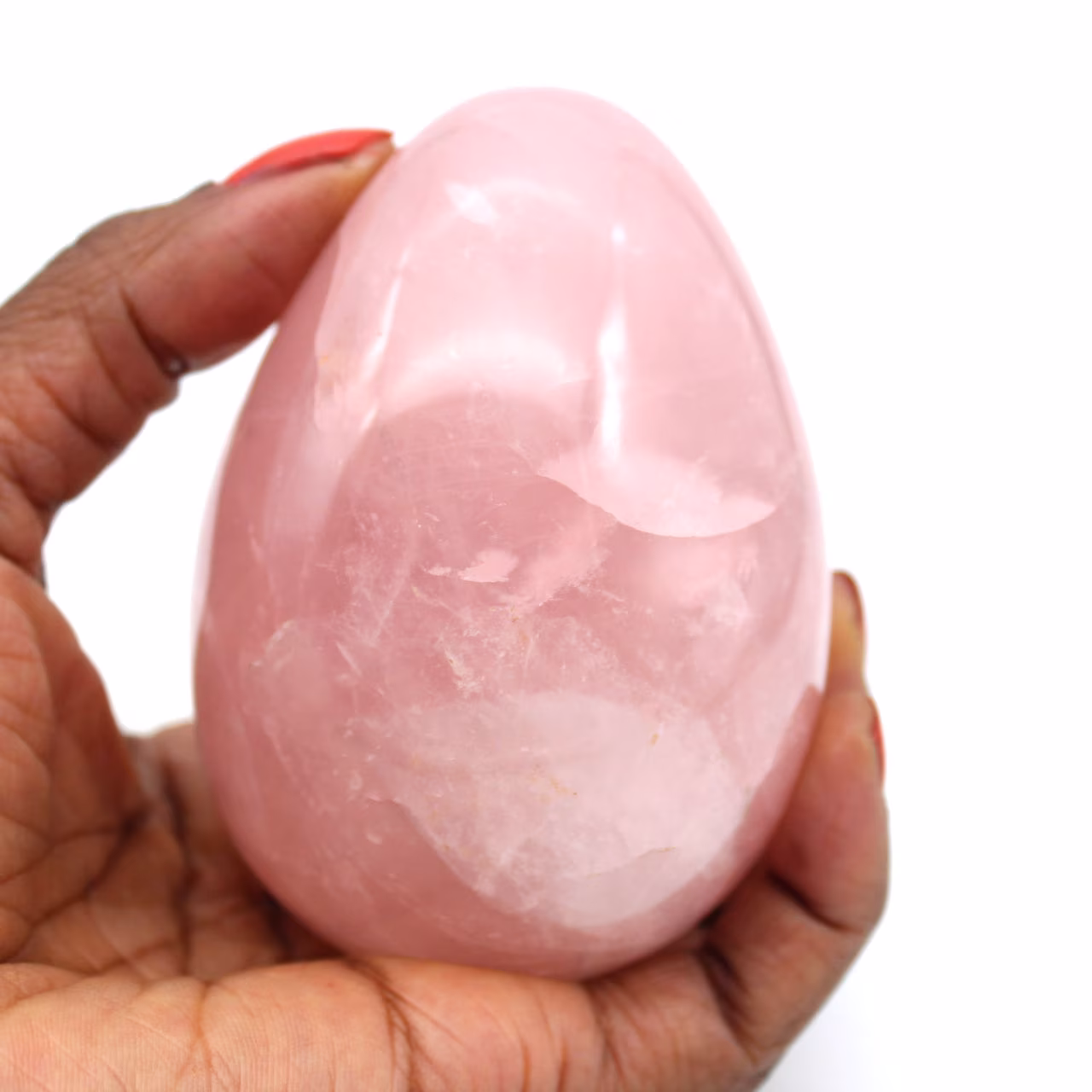 Uovo minerale di quarzo rosa