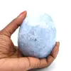 Uovo minerale di calcite blu - 0