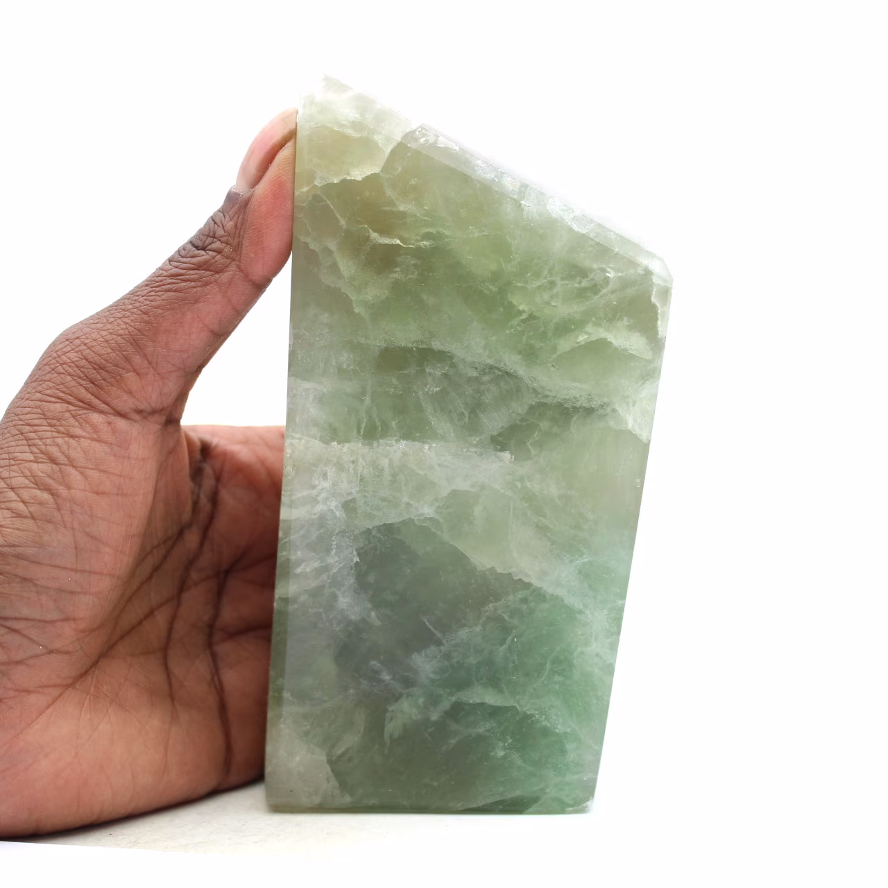 Eptaedro a blocchi di fluorite verde