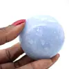 Ciottolo di calcite blu - 0