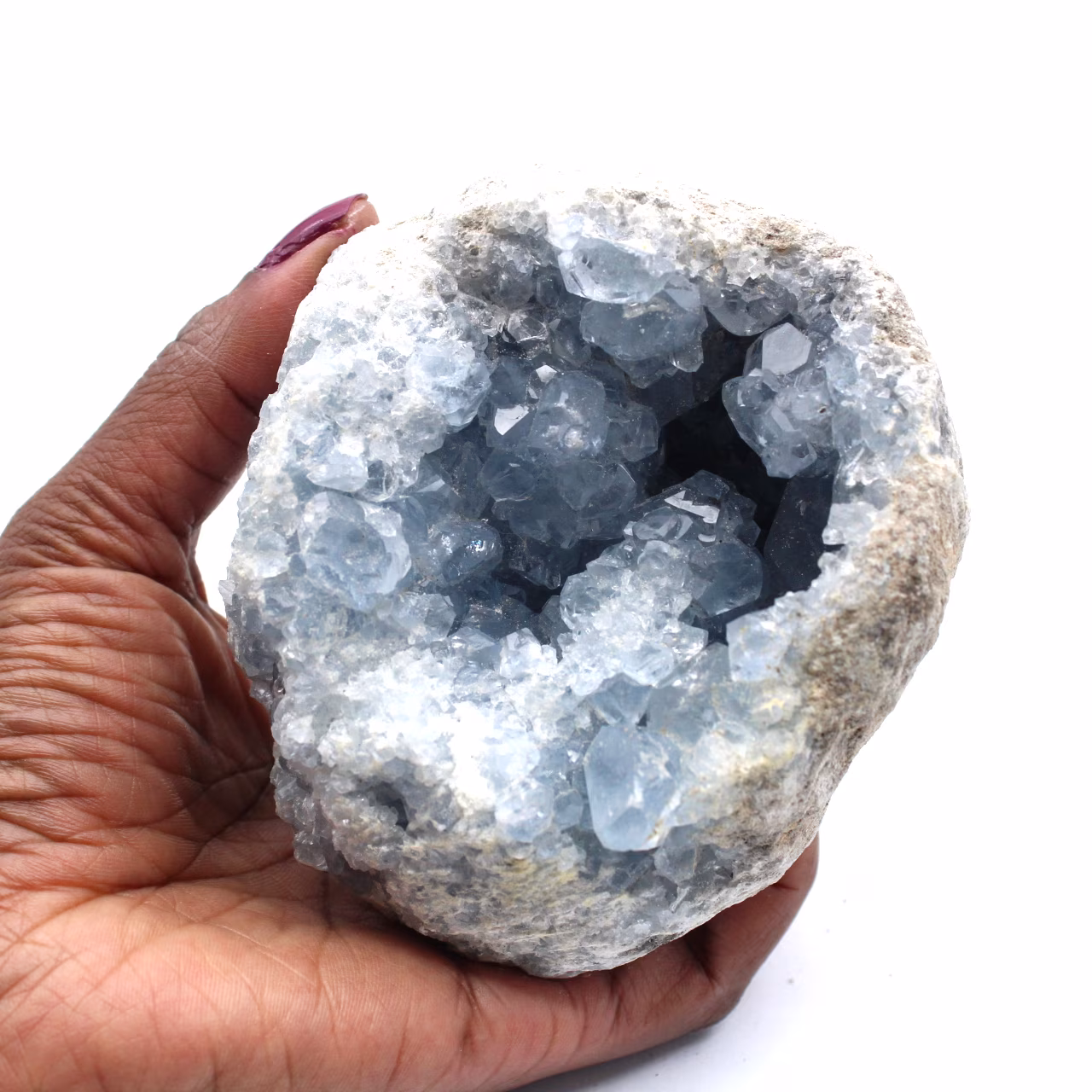 Geode di celestite cristallizzato