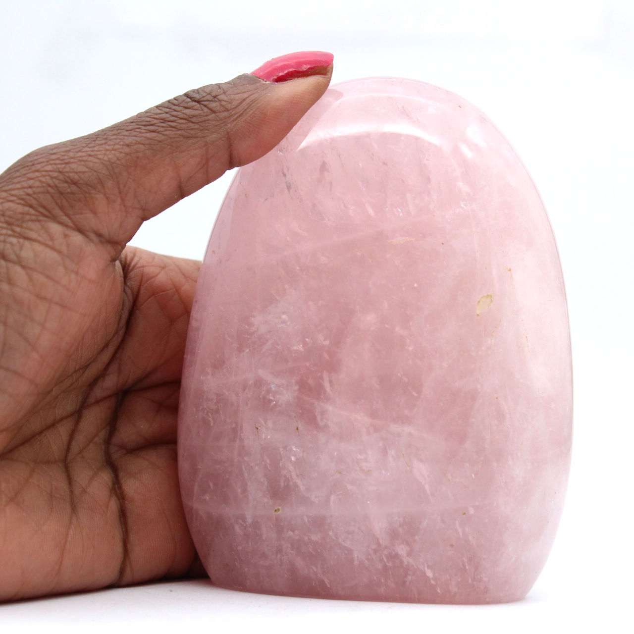 Quarzo rosa naturale da collezione Madagascar 550gr 100mm