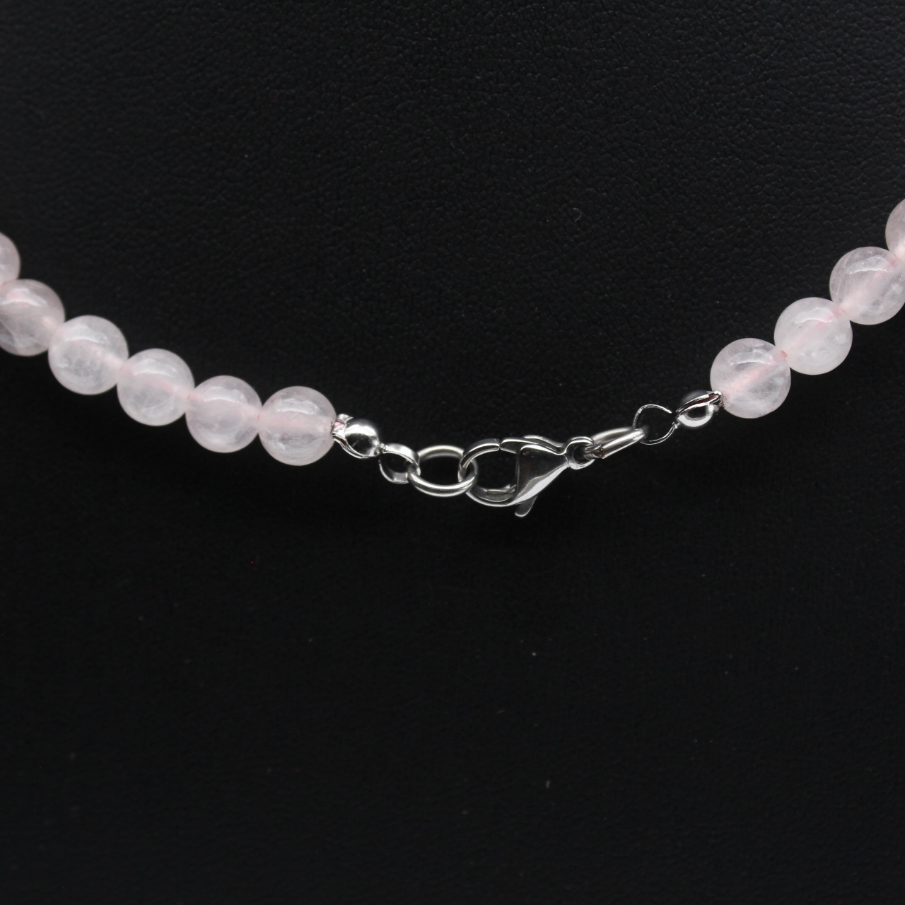 Collana Corta a Sfere di Quarzo Rosa e Ag 925 - Pietre della Vergine