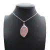 Ciondolo foglia di quarzo rosa - 0