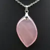 Ciondolo foglia di quarzo rosa - 2
