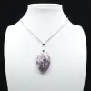Ciondolo ovale in lepidolite - 0