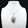 Ciondolo ovale in lepidolite - 1
