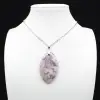 Ciondolo ovale in lepidolite - 0