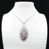 Ciondolo ovale in lepidolite - 1