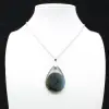 Ciondolo a goccia in labradorite - 0