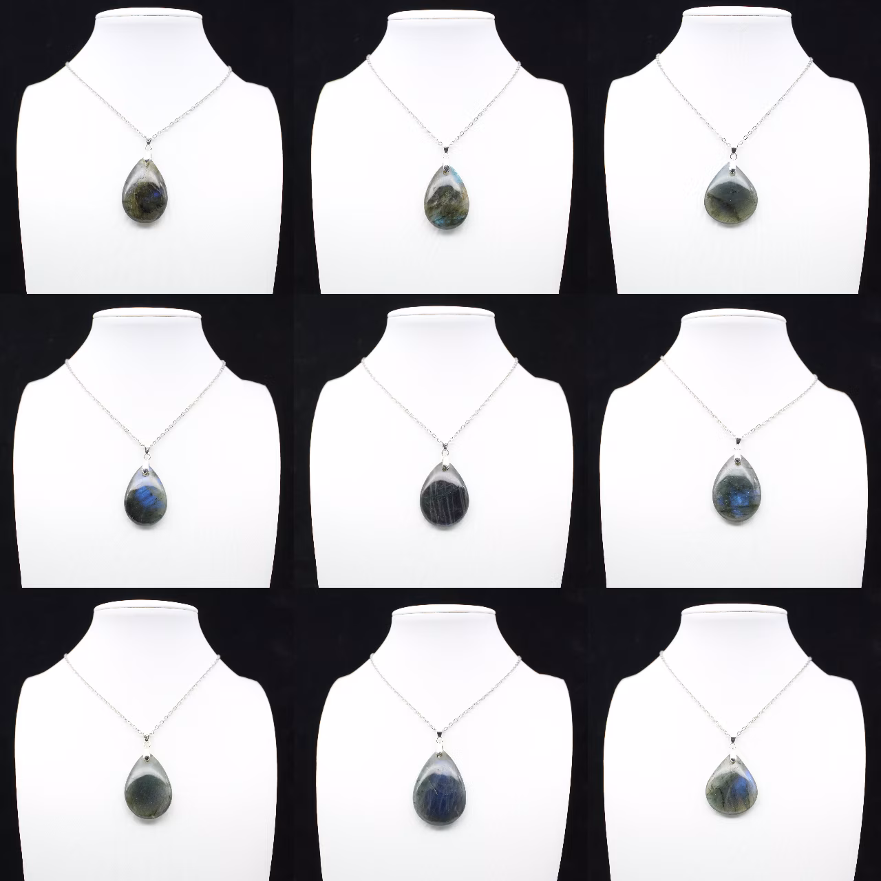 Ciondolo a goccia in labradorite
