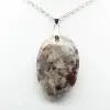 Pendente ovale con inclusione di tormalina rosa - 2