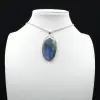 Ciondolo ovale in labradorite - 0
