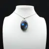 Ciondolo ovale in labradorite - 0